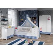 Baby Darling Aqua Marine Büyüyen Bebek Odası Beyaz