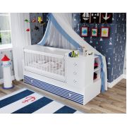 Baby Darling Beyaz - Mavi Aqua Marine Büyüyen Beşik