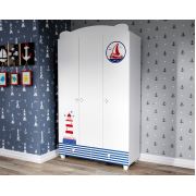 Baby Darling Beyaz Aqua Marine 3 Kapaklı Dolap