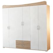 Akdeniz Taçlı 6 Kapılı 2 Çekmeceli Gardırop 240x53x219 cm