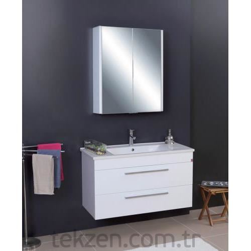 Fym Girit Asma Banyo Dolabı 90 Cm | Tekzen