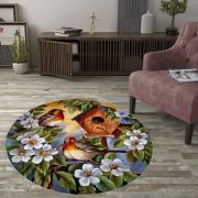 Kozzy Home Yıkanabilir, Deri Kaymaz Taban Yuvarlak Halı RFE6732 100x100 cm
