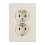 Makel Defne İkili Topraklı Priz - M42001082 yhn48 Krem