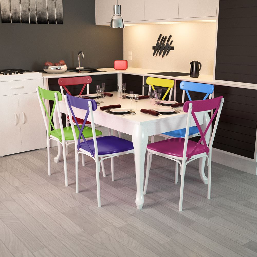Modilayn ARD4071 Flora 6 Renkli Lükens Ayaklı Masa