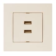 Mutlusan Rita Mek+Tuş İkili USB Şarj Prizi Krem