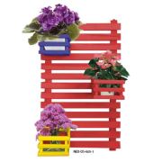 Ahşap 3 Sepetli Kırmızı 60×100 Duvar Saksısı