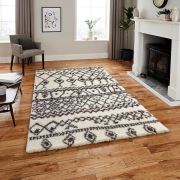 Payidar Krem Kahverengi İskandinav Shaggy Halı G2558M 80x150 cm