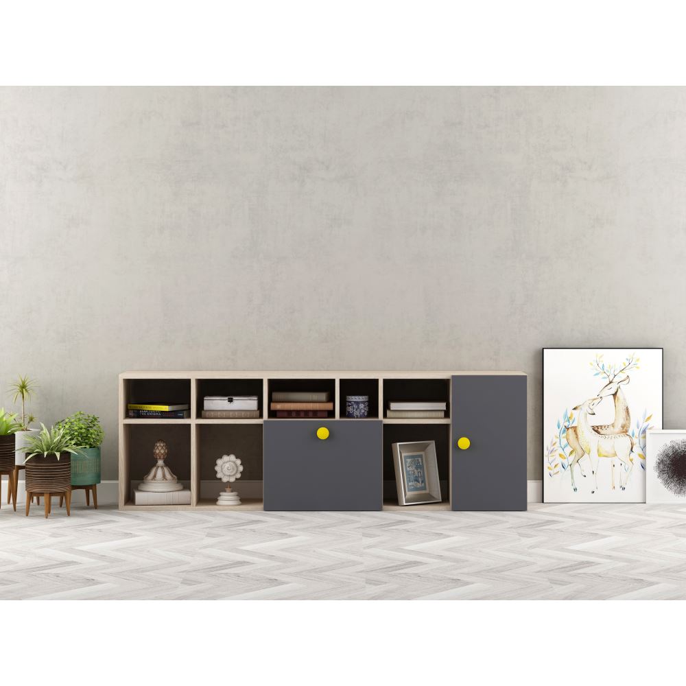 Sanal Mobilya Optibox Kitaplık Sol Sonomo Gri Tekzen