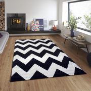 Saray Tilla 013 Siyah Beyaz Modern Halı 200x300 cm