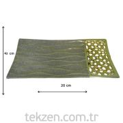 Dekoratif Varaklı Tabak 42x20.5x4.5 cm HS12408-1A