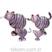 Dekoratif Balon Kedi Gri Küçük Boy 4748 - 1