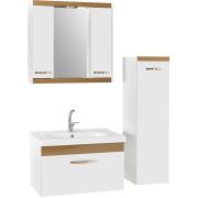 Banyo Dolabı 80 cm Salkım Beyaz-Altın / Boy Dolabı kjm